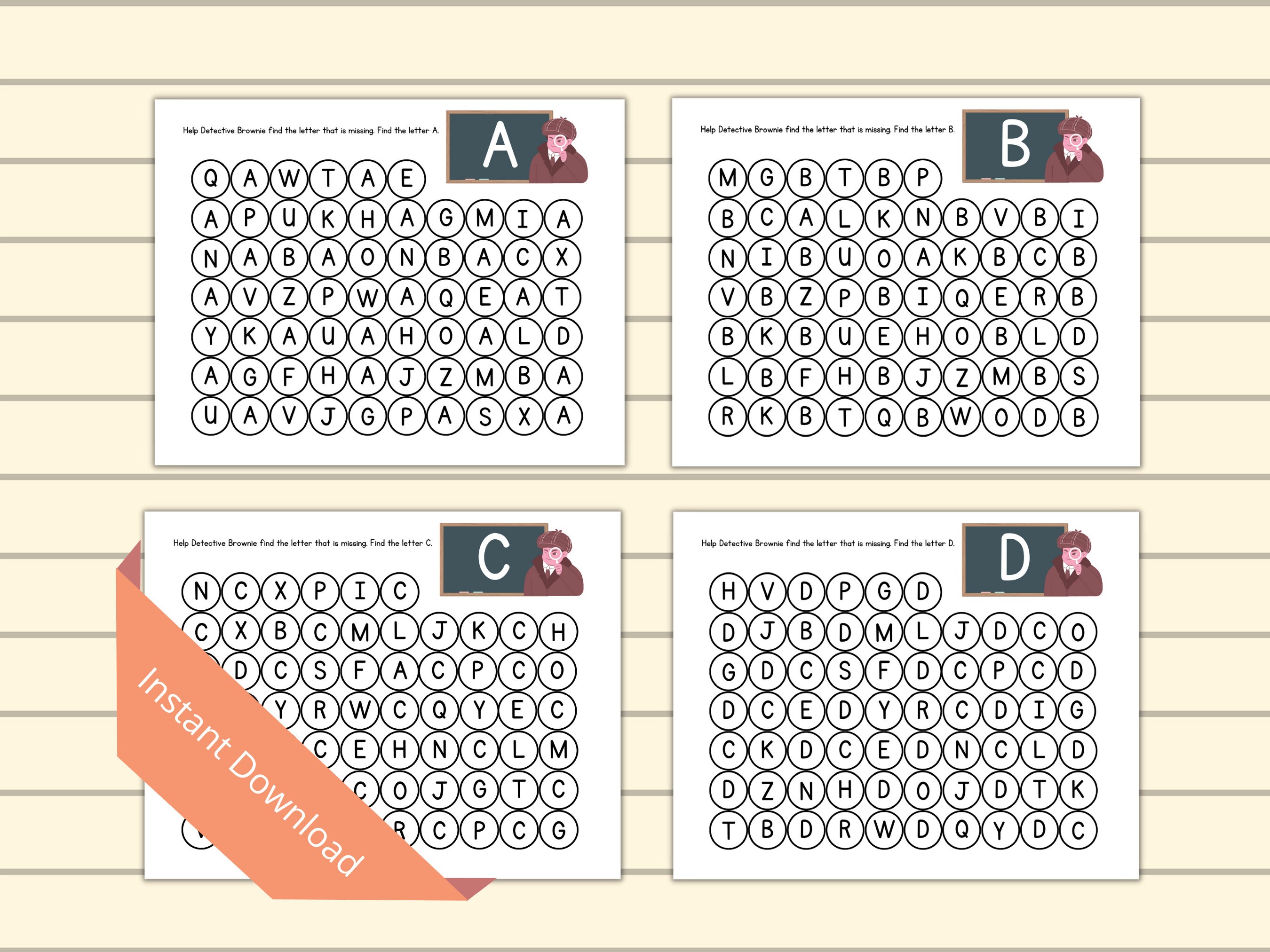 Printable Letter Search / Preschool Letter Recognition / Kindergarten Busy Binder / Find the ...