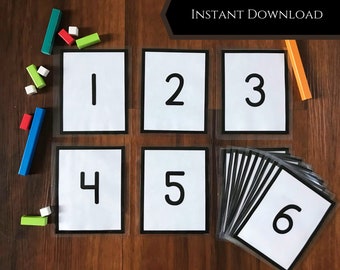 Numbers 1-100 Flashcards / Homeschool printable counting / Counting Instant Download / Learn to Count / Math number Cards