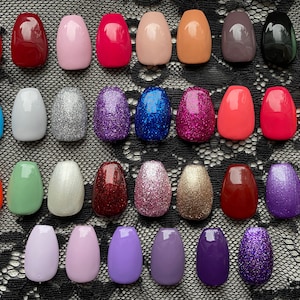 Colorful Nails | Hand Painted Nails | Short Press On Nails | Custom Nails | Fake Nails | Coffin Nails