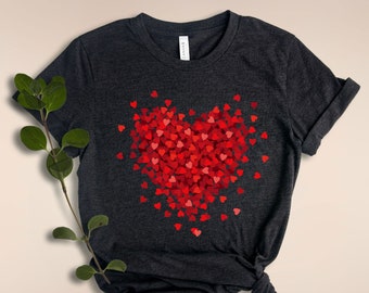 Cute Heart T-Shirt, Gift For Valentine's Day, Birthday Shirt For Wife, Sweet Shirt For Couple, Happy Valentine's Day Shirt