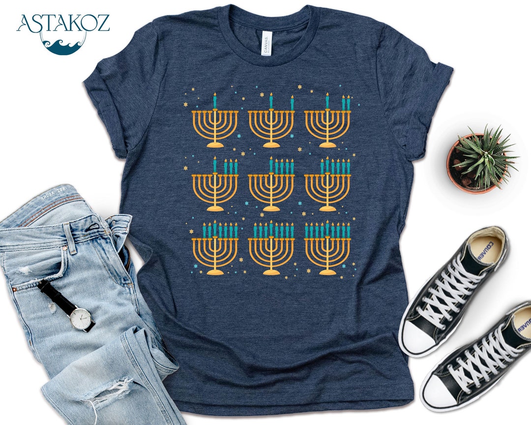 Hanukkah Menorah Shirthappy Hanukah Shirt Jewish Shirt Etsy