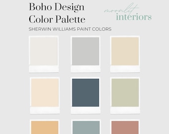 Bohemian Home Color Palette , Interior Paint Palette, Pre-Selected Paint Color Palette, Home Paint Color Palette