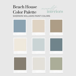 Beach House Color Palette , Interior Paint Palette, Pre-Selected Paint Color Palette, Home Paint Color Palette