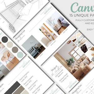 Canva Client Presentation Template, Interior Designer Client Welcome Pack, Design Presentation Template, Client Welcome Canva Template