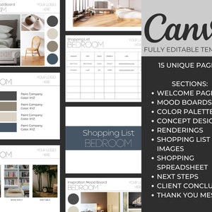 Canva Client Presentation Template, Interior Designer Client Welcome Pack, Design Presentation Template, Client Welcome Canva Template