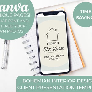 Canva Client Presentation Template, Interior Designer Client Welcome Pack, Design Presentation Template, Client Welcome Canva Template