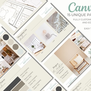 Canva Client Presentation Template, Interior Designer Client Welcome Pack, Design Presentation Template, Client Welcome Canva Template