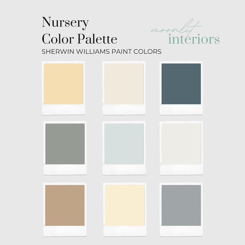 Nursery Color Palette Sherwin Williams Interior Paint Etsy