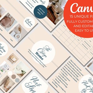 Blue Bohemian Canva Client Presentation Template, Interior Designer Client Welcome Pack, Canva Design Presentation Template