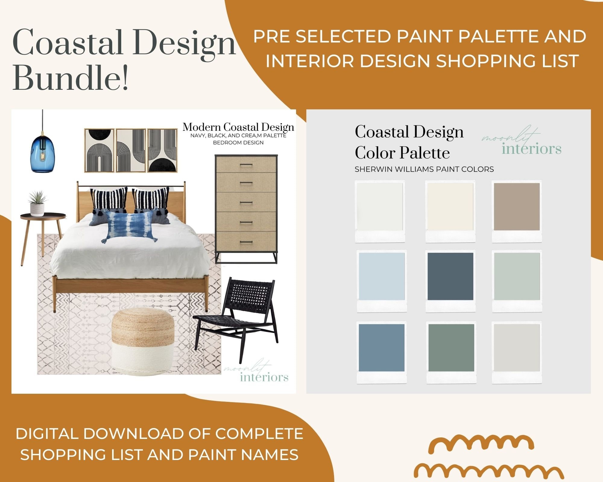 Mid-Century Modern Interior Design Style Pre-Selected Paint Color