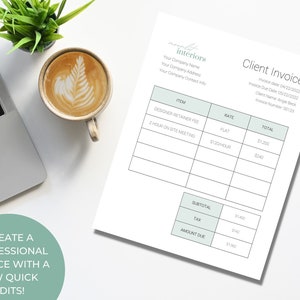 Custom Client Invoice Canva Template, Minimalist Client Invoice Template, Editable Client Payment Form, Client Invoicing Template