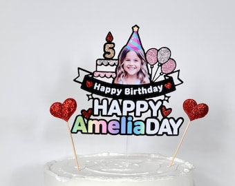 Custom Photo Birthday Cake Topper: Personalized Party Decoration