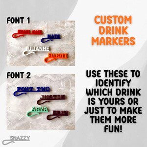Custom drink markers - cup tags - party favors - drink identifiers - image 2