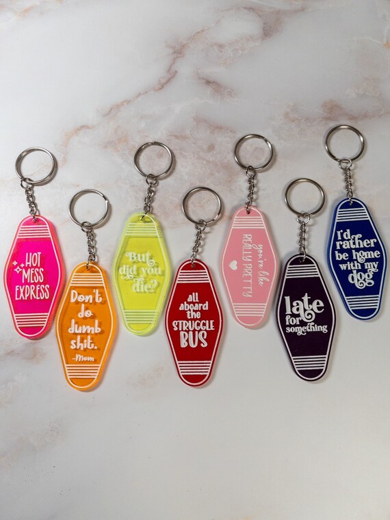 Retro Motel Keychains Fun Sayings Etsy