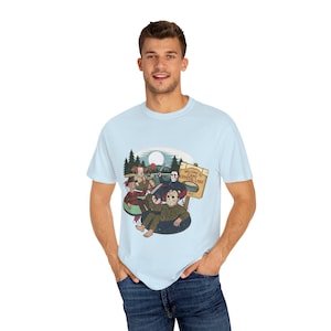 Horror-Themed Vintage T-Shirt | Unisex Comic Style Tee, Graphic Tee, Gift for Horror Lovers, Halloween Shirt, Movie Merch