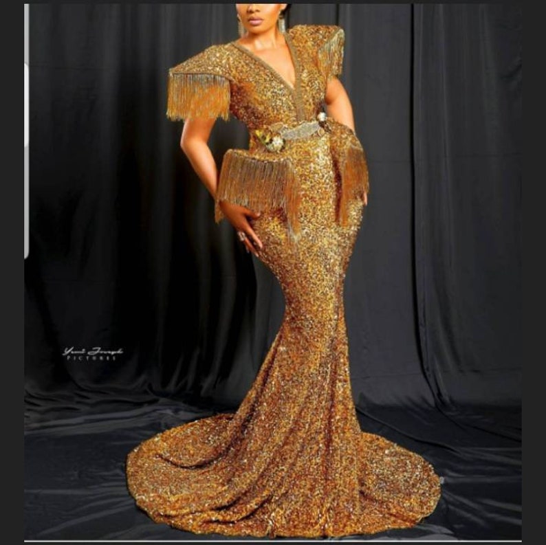 sequin reception dress