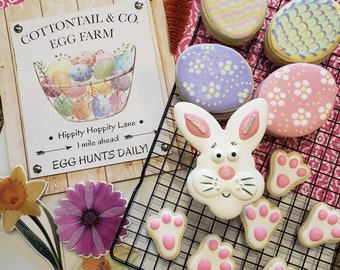 Last Call! Order Today: Easter Bunny Cookie Gift set. Gourmet cookies, homemade, hand piped in gift box. Easter egg, cross, bunny paws.