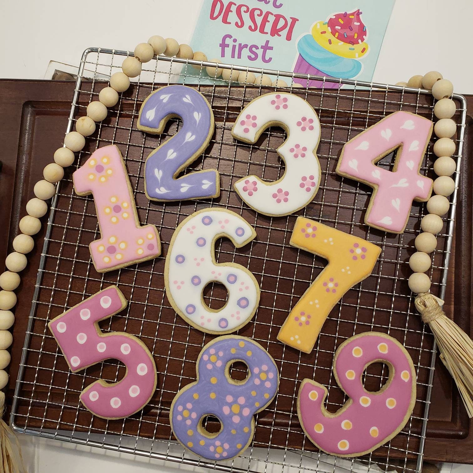Groovy Number Cookies Multi Colored Birthday Anniversary