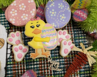 Last Call! Order Today: Easter Chick Cookie Gift set. Gourmet cookies, homemade, hand piped & gift box. Easter egg, Cross, chick, bunny paws