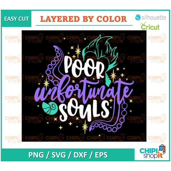 Poor Unfortunate Souls SVG, Ursula SVG, Poor Unfortunate Souls File, Little Mermaid SVG