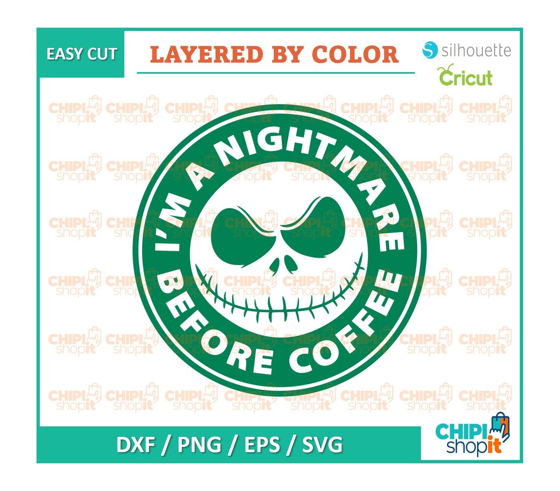 Nightmare Before Coffee SVG, Jack Digital File, Jack Coffee SVG