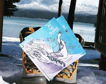 Ski & Snowboard Gifts for Kids – Winter Cabin Coffee Table Decor – Alphabetical Animal Books (2 books)