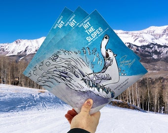 Winter Cabin Coffee Table Decor – Alphabetical Animal Book – Ski & Snowboard Gift for Kids (3 books)