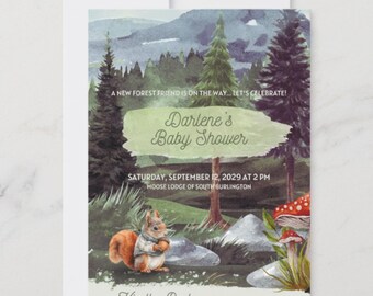 Woodland Baby Shower Invitation: Editable Canva Template
