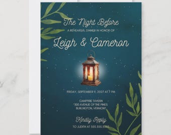 Rustic Rehearsal Dinner Invitation: Editable Canva Template