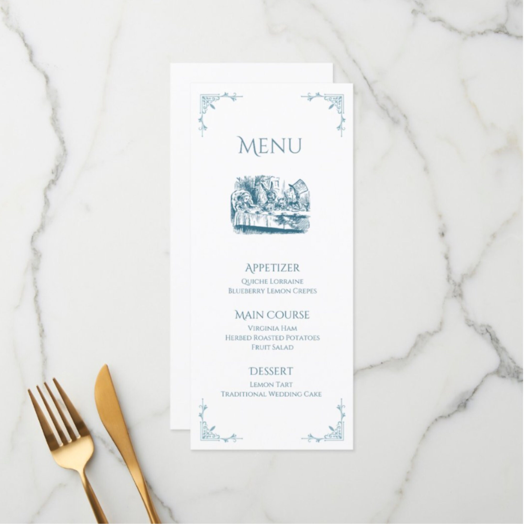 MENU TEMPLATE Wedding Alice in Wonderland Printable Wedding - Etsy