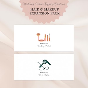 Wedding Vendor Tip Envelopes: Hair & Makeup Artist Expansion Set
