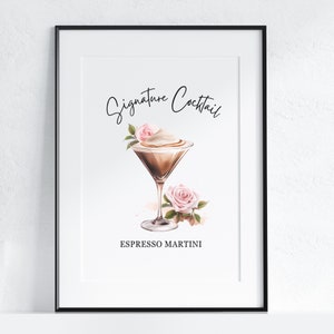 Espresso Martini Signature Drink Sign: Wedding Bar Template (Digital Download, PDF