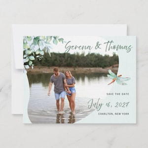 Pond Wedding Invitation Template: Lily Pad Design (Canva Editable, Digital Download)