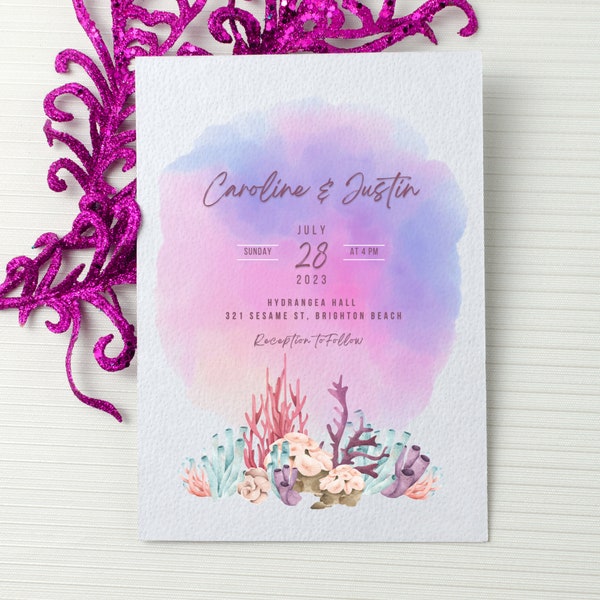 Seashell shower invitation etsy