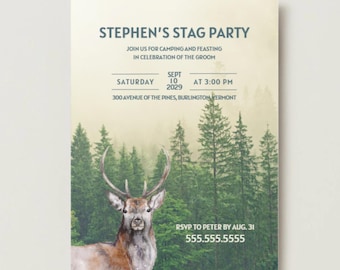 Stag Party Invitation: Editable Canva Template (Digital Download)
