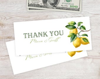 Wedding Vendor Tipping Envelopes: Mediterranean Lemon Design, Set of 10