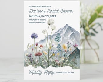 Camping Bridal Shower Invitation: Editable Canva Template