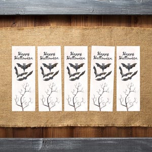 Halloween Bookmark Set Spooky Trick-or-Treat Bookmarks Printed Gift for Kids Classroom Party Favor Halloween Bookmark Gift for Book Club