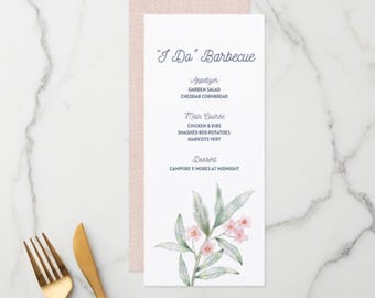 Wildflower Bridal Shower Menu: Editable Canva Template
