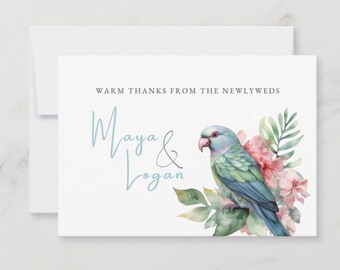 HAWAII WEDDING Thank You Card Template Editable Canva Watercolor Wedding Template Tropical Wedding Thank You Printable Instant Download