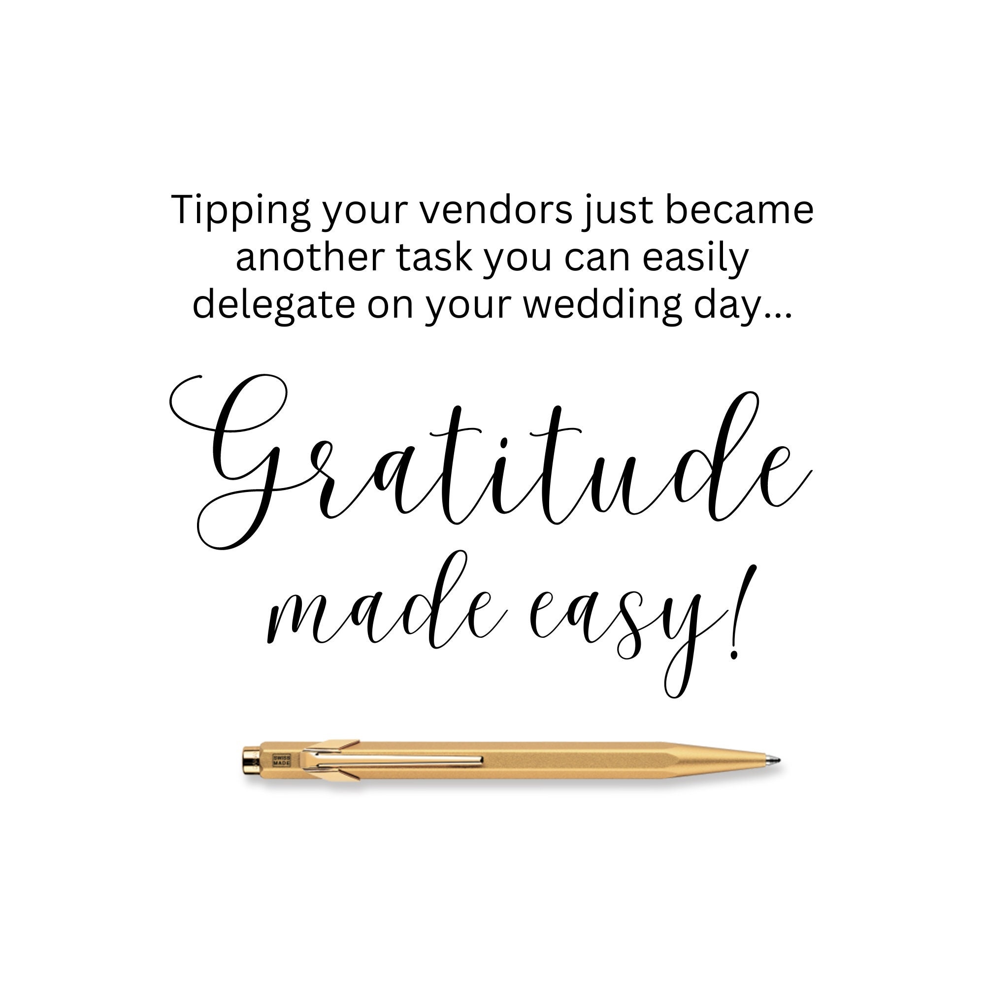 Wedding Vendor Tipping Envelopes Set of 10 Printed Envelopes Tip