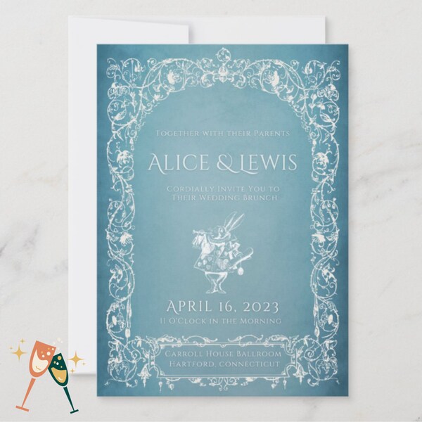 WEDDING INVITATION Template Editable Alice in Wonderland Wedding Birthday Party Shower Printable Invitation Canva Template Instant Download