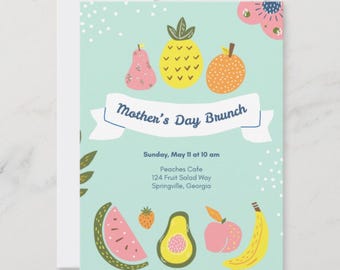 Mother's Day Brunch Invite Template | Mother's Day Invite Digital Download | Editable Canva Template | Cheerful Mother's Day Invitation