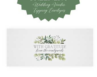 Wedding Vendor Tipping Envelopes Greenery Set of 10 Tip Envelopes for Wedding Vendors Floral Greenery Wedding Gratuity Envelopes