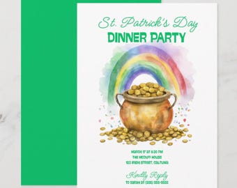 St. Patrick's Day Party Invitation: Editable Canva Template