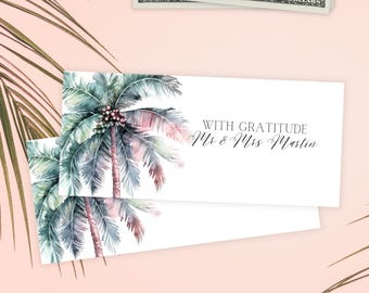 Wedding Vendor Tipping Envelopes: Hawaiian Tropical Wedding Design, Set of 10