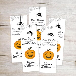 Halloween Bookmark Personalized Set for Teacher Giveaway for Trick-or-Treat Book Club Gift Printed Bookmarks for Halloween Party Favor