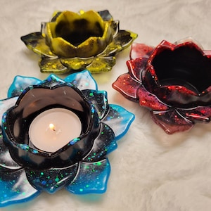 Seerose Kerzenhalter | Lotus Kerzenhalter| Resin | Epoxidharz | Geschenk | Blume | Kerzen | Teelichthalter | Muttertag
