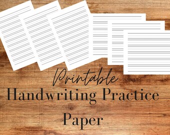 Papel de práctica imprimible para escribir a mano / Hoja de escritura a mano / Papel de práctica cursiva / Hoja de práctica para escribir / Escribir cartas en papel