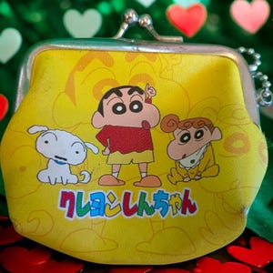 Monedero auténtico y raro de Crayon Shin Chan: bonito monedero pequeño de bolsillo de 6 x 6 cm